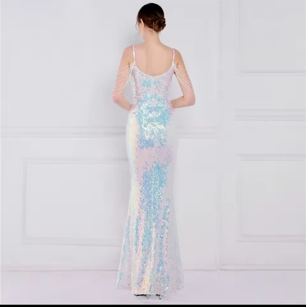 Glamorous Sequin Prom Dress - Blue and Pink - Picture 6 of 15